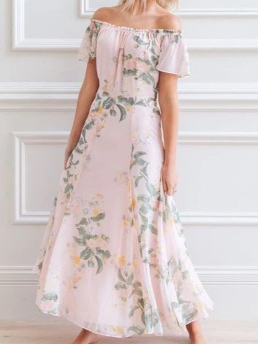 Rachel Parcell Floral Maxi Dress in Blush Pink